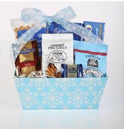 Aqua Snowflake Tray - Gourmet Food Gift Basket