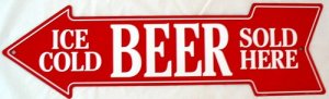 A-002 Ice Cold Beer Arrow Sign