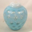 FENTON BLUE OPALESCENT COIN DOT GINGER JAR