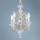 Four Light White Beaded Mini Chandelier