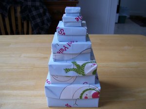 Origami boxes &acirc;�� Nested Let It Snow Squares