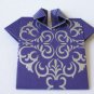 Origami Outfits – Chinese Mandarin Shirt - Purple & Silver