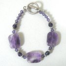 Amethyst Beaded Toggle Bracelet.