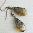 Amber Glass Drop Earrings