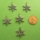 Snowflake Charms - Silver Toned - Lot of 5