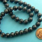 Desert Sun Beads Round 8mm Strand Black / Silver