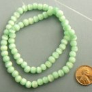 Cats Eye Beads 5-6mm Grade C-D Strand - Light Green