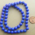 Mountain Jade Beads Round 8mm Strand - Turquoise Blue
