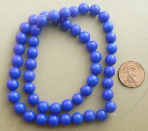 Mountain Jade Beads Round 8mm Strand - Turquoise Blue