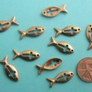 Fish w/ Cross Charms - Copper Plated - Lot of 10