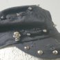 D&Y Womens Hat Cadet Baseball Cap w/ Skulls Spikes - Dark Gray / Silver / Distressed NWT