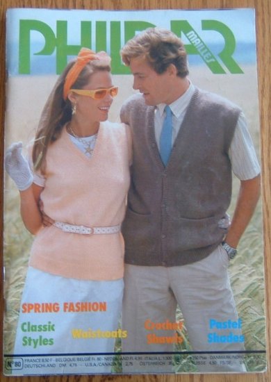 PHILDAR Mailles Knitting Pattern #80 Book Sweaters Knit