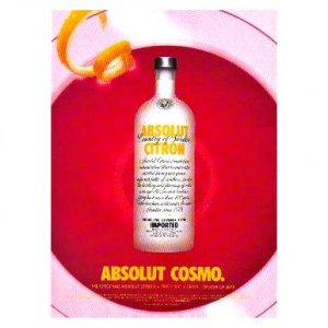 ABSOLUT COSMO Vodka Cocktail Recipe Magazine Ad