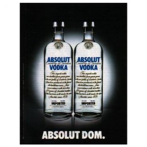 ABSOLUT DOM German Language Vodka Magazine Ad