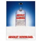 ABSOLUT DOWNLOAD Vodka Magazine Ad
