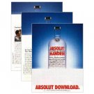 ABSOLUT DOWNLOAD 3-Page Spectacular Vodka Magazine Ad