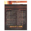 ABSOLUT E. LYNN Vodka Magazine Ad