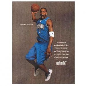 TRACY MCGRADY (BLUE JERSEY) got milk? Milk Mustache Magazine Ad &Acirc;&copy; 2004