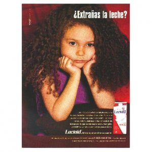&Acirc;&iquest;Extra&Atilde;&plusmn;as la leche? (miss milk?) got milk? Milk Mustache Magazine Ad &Acirc;&copy; 2002 SPANISH TEXT