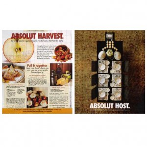 ABSOLUT HOST and ABSOLUT HARVEST Vodka Magazine Ads