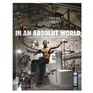 IN AN ABSOLUT WORLD Vodka Magazine Ad QUARTET MACHINE