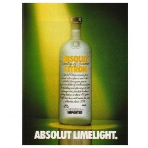 ABSOLUT LIMELIGHT Vodka Magazine Ad
