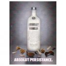 ABSOLUT PERSISTANCE Vodka Magazine Ad SPELLING ERROR (ARCHAIC)