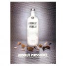 ABSOLUT PERSISTENCE Vodka Magazine Ad SLOPPY HEADLINE