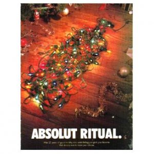 ABSOLUT RITUAL Vodka Magazine Ad w/ Holiday Ads Caption