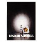ABSOLUT SCROOGE Vodka Magazine Ad w/ Holiday Ads Caption