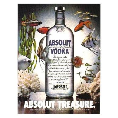 ABSOLUT TREASURE Vodka Magazine Ad