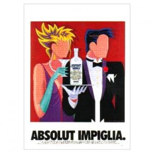 ABSOLUT IMPIGLIA Vodka Magazine Ad