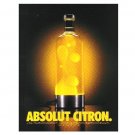 ABSOLUT CITRON Vodka Magazine Ad LAVA LAMP