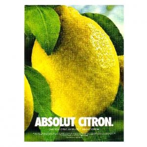 ABSOLUT CITRON Vodka Magazine Ad DEWDROPS