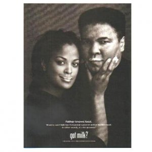 MUHAMMAD & LAILA ALI got milk? Milk Mustache Magazine Ad &Acirc;&copy; 2001