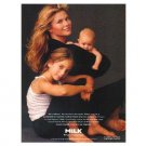 CHRISTIE BRINKLEY WITH CHILDREN ALEXA RAY & JACK PARIS Milk Mustache Magazine Ad © 1995