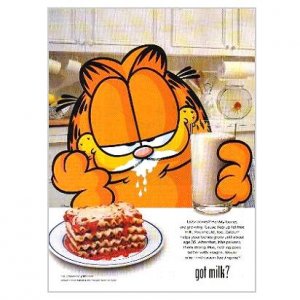 GARFIELD got milk? Milk Mustache Magazine Ad &Acirc;&copy; 1998
