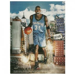 KEVIN GARNETT got milk? Milk Mustache Magazine Ad &Acirc;&copy; 2001