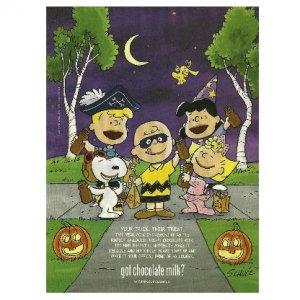 PEANUTS got chocolate milk? Milk Mustache Halloween Magazine Ad &Acirc;&copy; 2011