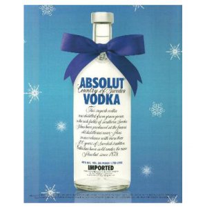 ABSOLUT VODKA Canadian Magazine Ad NO CAPTION Christmas 2008