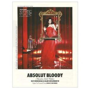 ABSOLUT BLOODY w/ Kate Beckinsale Vodka Magazine Ad