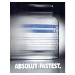 ABSOLUT FASTEST Large Size Fold-Out Poster Magazine Ad w/ ABSOLUT FASTINI Recipe