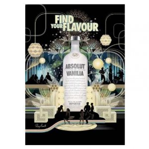 FIND YOUR FLAVOUR Absolut Vanilia Vodka Magazine Ad BRITISH SPELLING
