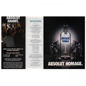 ABSOLUT HAUNT & HOMAGE Canadian Vodka Magazine Ads - 2 PAGES