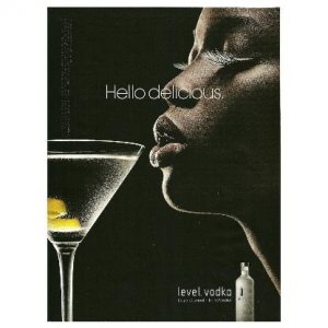 HELLO DELICIOUS Absolut Level Vodka Magazine Ad AFRICAN-AMERICAN WOMAN Looking Left