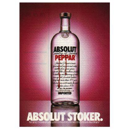 ABSOLUT STOKER Vodka Magazine Ad