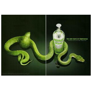 THE NEW TASTE OF TEMPTATION Absolut Vodka Magazine Ad - 2 PAGES