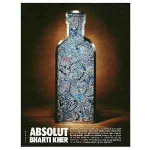 ABSOLUT BHARTI KHER Vodka Magazine Ad From India RARE!