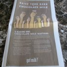 RAISE YOUR HAND FOR CHOCOLATE MILK got milk? USA Today Newspaper Ad 2009