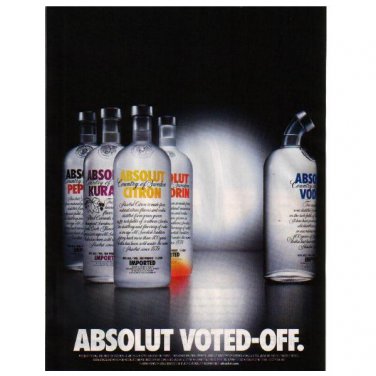 ABSOLUT VOTED-OFF Vodka Magazine Ad